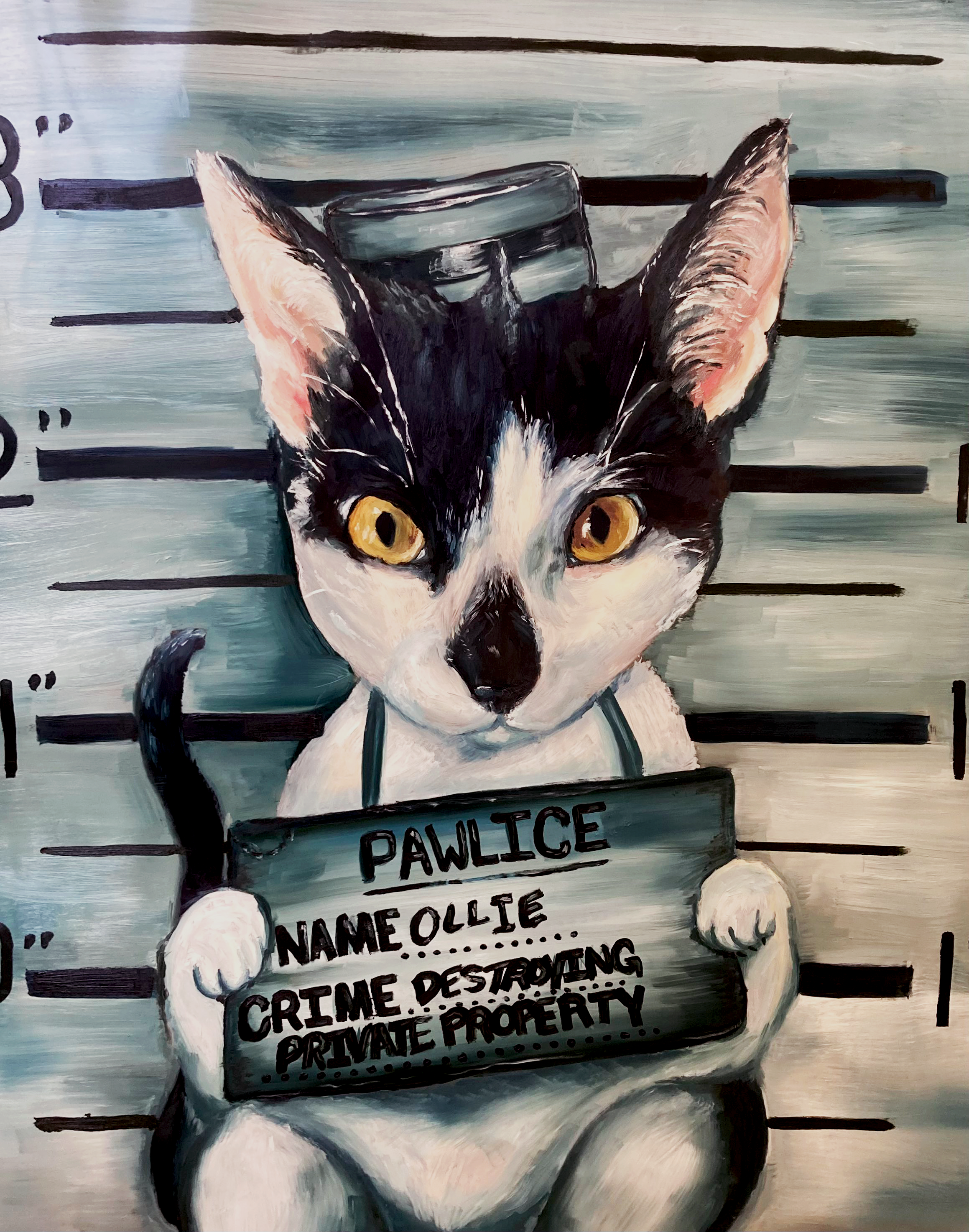 Ollie Mugshot, oil, 2022